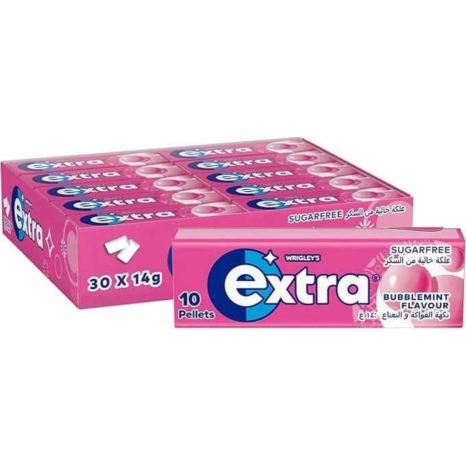 Extra Bubble mint Flavor 30X14G (30 X 10 pellets)